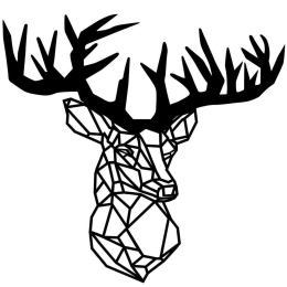 Διακοσμητικό Τοίχου Deer 279ENZ1110 50x50cm Black Wallity Μέταλλο