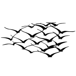 Διακοσμητικό Τοίχου Herd Of Birds 279ENZ1167 120x55cm Black Wallity Μέταλλο