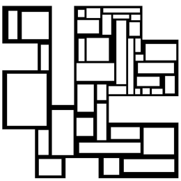 Διακοσμητικό Τοίχου Squares 279ENZ1182 50x50cm Black Wallity Μέταλλο