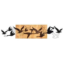 Διακοσμητικό Τοίχου Albatros 279ENZ1755 111x25cm Walnut-Black Wallity Μέταλλο,Ξύλο