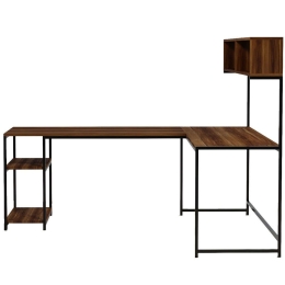 Γραφείο Cansin 285LCV1110 200x130x130cm Walnut