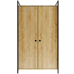 Ντουλάπα Δίφυλλη 285LCV1162 100x40x180cm Oak-Black Δίφυλλη