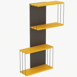 Ραφιέρα Τοίχου Destan 854KLN1731 65x19x96cm Anthracite-Yellow