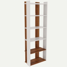 Βιβλιοθήκη Sakran 854KLN3611 63x32x180cm White-Walnut