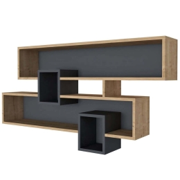 Ραφιέρα Τοίχου Karen 835PUQ1672 120x22x72,2cm Oak-Anthracite