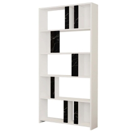 Βιβλιοθήκη Lima 845HCT3636 90x20x180cm Marble Effect Black-White