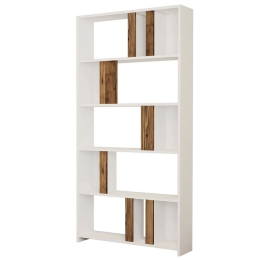 Βιβλιοθήκη Lima 845HCT3637 90x20x180cm White-Walnut