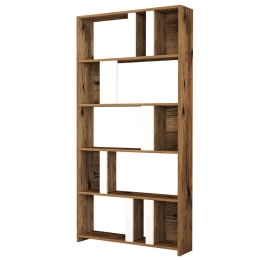 Βιβλιοθήκη Lima 845HCT3642 90x20x180cm Walnut-White