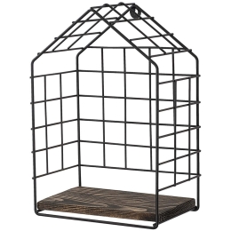 Ράφι Τοίχου Ranunculus 491CRT1125 27x15x37cm Walnut-Black