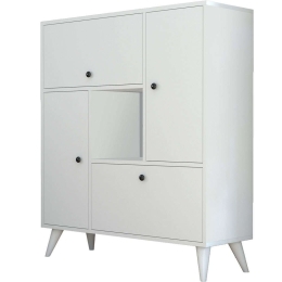 Ντουλάπι Hercules 389MZA1505 105x35x120cm White Πλαστικό,Μοριοσανίδα