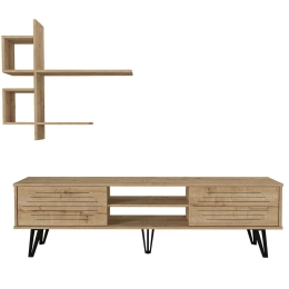 Σύνθεση Τηλεόρασης Fred 804TRH3068 180x35x51cm Oak-Black