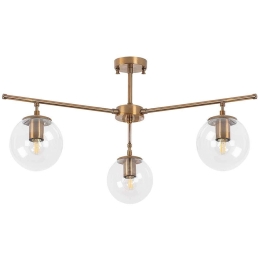 Φωτιστικό Οροφής - Πλαφονιέρα Atmaca 942FLG1103 70x70x39cm 3xE14 15W Gold-Clear Opviq