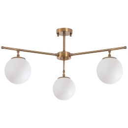 Φωτιστικό Οροφής - Πλαφονιέρα Atmaca 942FLG1107 70x70x39cm 3xE14 15W Gold-White Opviq