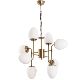 Φωτιστικό Οροφής Ns 942FLG1138 74x74x169cm 8xE14 15W Gold-White Opviq