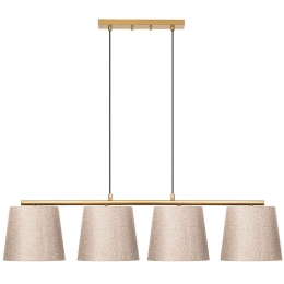 Φωτιστικό Οροφής - Ράγα Varlik 942FLG1149 148x25x48/125cm 4xE27 15W Gold-Beige Opviq