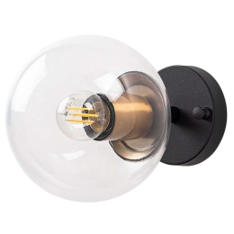 Φωτιστικό Τοίχου - Απλίκα Atmaca 942FLG2109 24x15cm 1xE14 15W Black-Clear Opviq