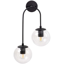 Φωτιστικό Τοίχου - Απλίκα Jewel 942FLG2117 30x24x55cm 2xE14 15W Black-Clear Opviq