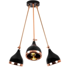 Φωτιστικό Οροφής Yildo 892OPV1944 60x63cm 3xE27 40W Black-Copper Opviq