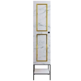 Ντουλάπα Μονόφυλλη Martin 801CMY3437 42x50x200cm Marble Effect White-Gold Μονόφυλλη