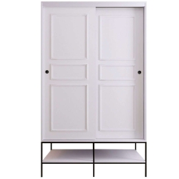 Ντουλάπα Δίφυλλη Martin 801CMY3440 120x57x200cm White-Black Δίφυλλη