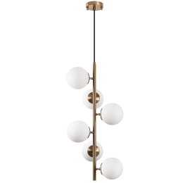 Φωτιστικό Οροφής Fazli 942FLG1203 40x40x86/176cm 6xE14 40W Gold-White Opviq