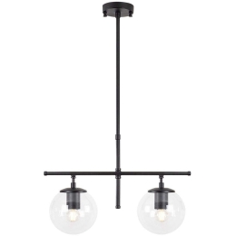 Φωτιστικό Οροφής Roe 942FLG1229 52x15x76cm 2xE14 40W Black-Clear Opviq