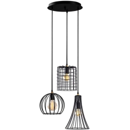 Φωτιστικό Οροφής Teltrio 942FLG1250 52x41x129cm 3xE27 40W Black-Gold Opviq