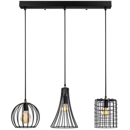 Φωτιστικό Οροφής - Ράγα Teltrio 942FLG1251 91x25x129cm 3xE27 40W Black-Gold Opviq