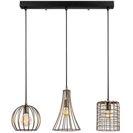 Φωτιστικό Οροφής - Ράγα Teltrio 942FLG1252 91x25x129cm 3xE27 40W Gold-Black Opviq