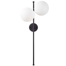 Φωτιστικό Τοίχου - Απλίκα Fazli 942FLG2149 32x27x72cm 2xE14 40W Black Opviq