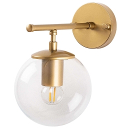 Φωτιστικό Τοίχου - Απλίκα Roe 942FLG2152 15x24x24cm 1xE14 40W Gold-Clear Opviq