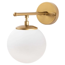 Φωτιστικό Τοίχου - Απλίκα Roe 942FLG2153 15x24x24cm 1xE14 40W Gold-Cream Opviq