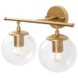 Φωτιστικό Τοίχου - Απλίκα Roe 942FLG2154 36x24x16cm 2xE14 40W Gold-Clear Opviq