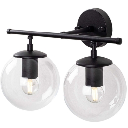 Φωτιστικό Τοίχου - Απλίκα Roe 942FLG2156 36x24x16cm 2xE14 40W Black-Clear Opviq