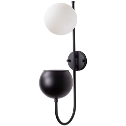 Φωτιστικό Τοίχου - Απλίκα Pot 942FLG2159 15x23x61cm E14 40W Black Opviq