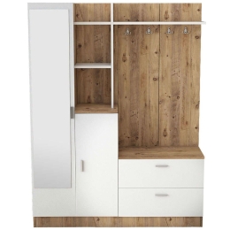 Έπιπλο Εισόδου 956LCS2802 140x36,8x181,8cm Pine-White Μοριοσανίδα, Μελαμίνη