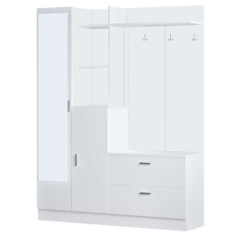 Έπιπλο Εισόδου 956LCS2803 140x36,8x181,8cm White Μοριοσανίδα, Μελαμίνη
