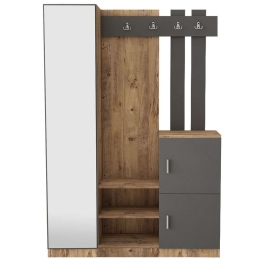 Έπιπλο Εισόδου 956LCS2804 113,6x35x180cm Oak-Anthracite Μοριοσανίδα, Μελαμίνη