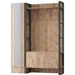 Έπιπλο Εισόδου 956LCS2814 125,5x35,5x180cm Pine Μοριοσανίδα, Μέταλλο
