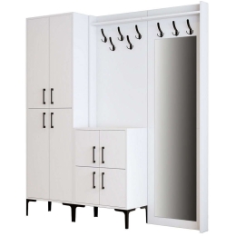 Έπιπλο Εισόδου Berlin 845HCT4229 180x35x200cm White Μοριοσανίδα, Μέταλλο