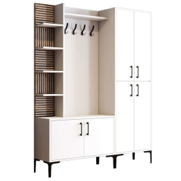 Έπιπλο Εισόδου Viyana 845HCT4231 150x35x200cm White Μοριοσανίδα, Μέταλλο