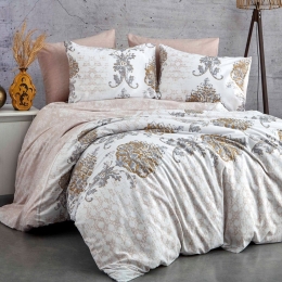 Παπλωματοθήκη Daisy 172PRL2408 Με Σεντόνι (Σετ 4τμχ) Brown L'Εssentiel Maison Διπλό 200x220cm 100% Βαμβάκι