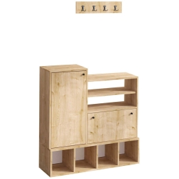 Έπιπλο Εισόδου Wess 393MRD1114 100x35x120cm Oak Particle Board, Melamine