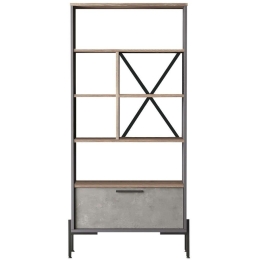 Βιβλιοθήκη 956LCS1417 75,5x44,5x160,8cm Multi-Grey