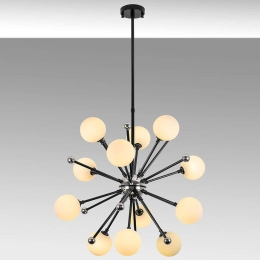 Φωτιστικό Οροφής Cavud 942FLG1269 60x60x102cm 12xG9 10W Black Opviq