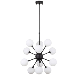 Φωτιστικό Οροφής Cavud 942FLG1272 52x52x92cm 12xG9 10W Black Opviq
