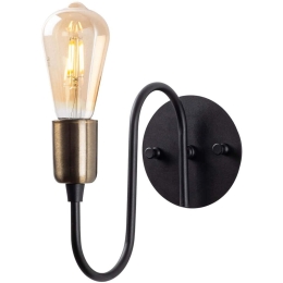 Φωτιστικό Τοίχου - Απλίκα Firat 942FLG1304 12x26x20cm 1xE27 40W Black-Gold Opviq