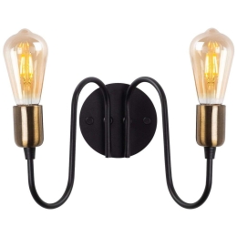 Φωτιστικό Τοίχου - Απλίκα Firat 942FLG1305 29x15x20cm 2xE27 40W Black-Gold Opviq