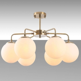 Φωτιστικό Οροφής - Πλαφονιέρα Viran 942FLG1356 56x56x43cm 6xE14 40W Gold-White Opviq