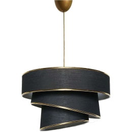 Φωτιστικό Οροφής Couper 390FLH1686 40x72cm E27 60W Black-Gold Opviq